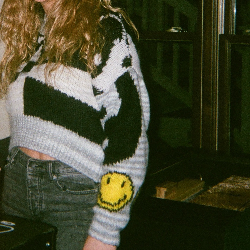 UO cropped graphic sweater
